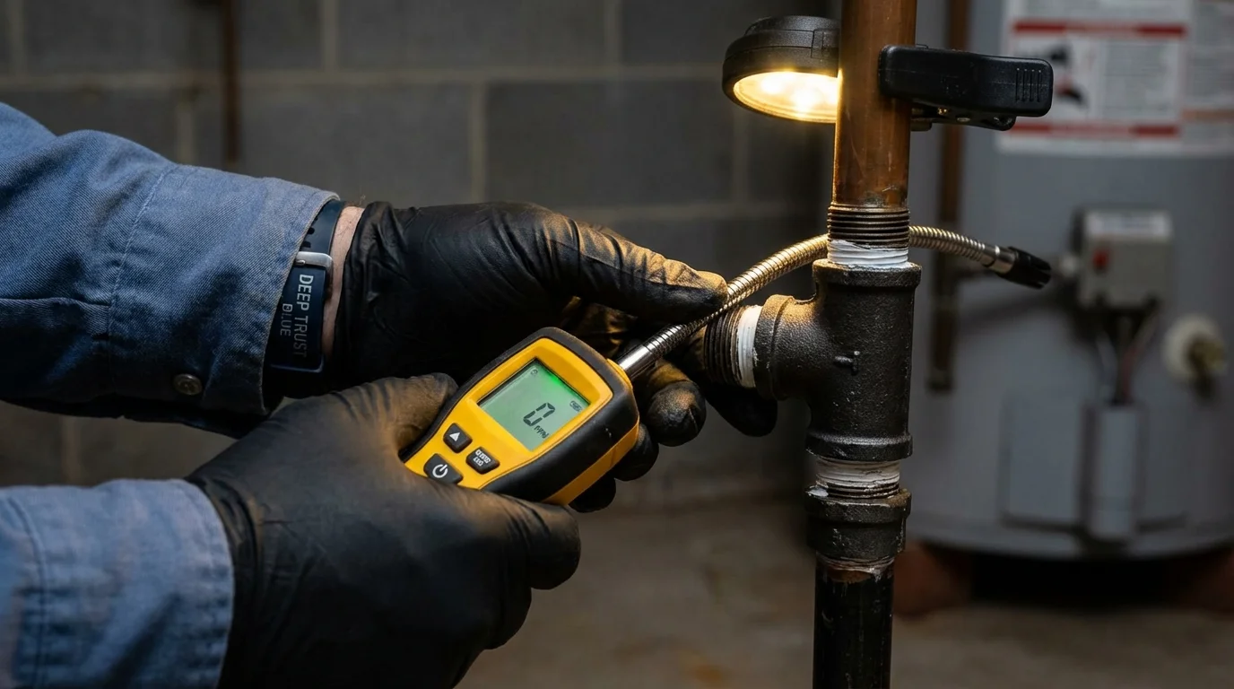 Gas leak detection with electronic sniffer by Johns Plumbing LLC in Lake Andes