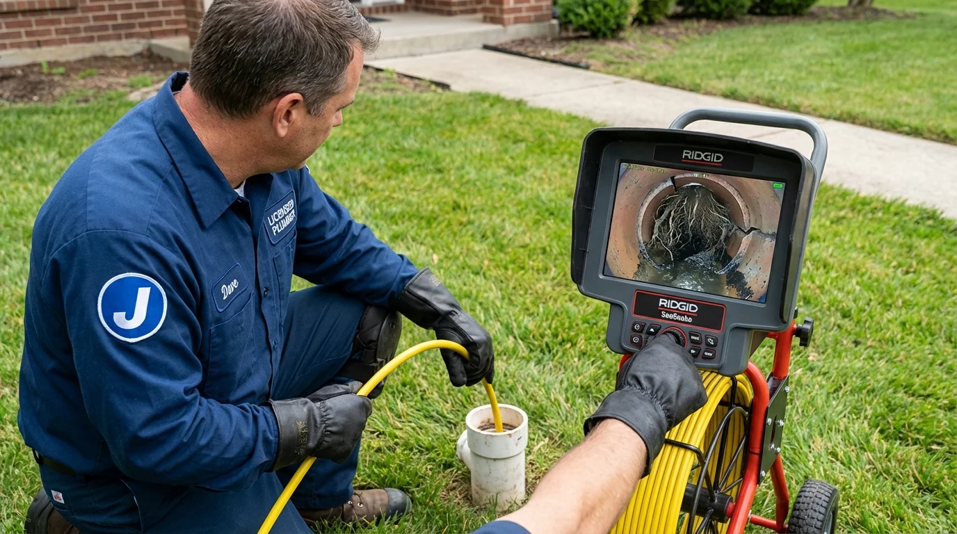 Sewer camera inspection being performed by Johns Plumbing LLC in Lake Andes